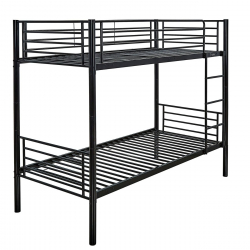 TIVOLI Κρεβάτι Κουκέτα Μέταλλο Βαφή Μαύρο  98x200x165 (Στρώμα 90x190)cm