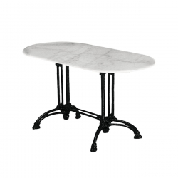 EKO Τραπέζι Αίθριο Oval Μαντέμι, Μάρμαρο  70x110x74cm Oval