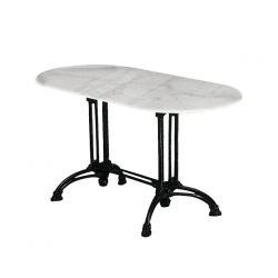 EKO Τραπέζι Αίθριο Oval Μαντέμι, Μάρμαρο  70x110x74cm Oval