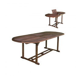 GARDEN Τραπέζι Επεκτεινόμενο Oval, Ξύλο Acacia  120/170x80 H.74cm