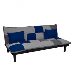 FENDER ΚΑΝΑΠΕΣ/ΚΡΕΒΑΤΙ ΥΦΑΣΜΑ PATCHWORK BLUE 168x76x70(Κρεβάτι88x168x35)cm