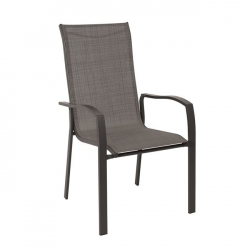 VERONA Dining Πολυθρόνα Μέταλλο Καφέ / Textilene Καφέ 56x70x96cm