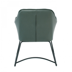POLLY Πολυθρόνα Μέταλλο Βαφή Μαύρο, Ύφασμα Suede Olive Green  67x64x82cm