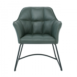POLLY Πολυθρόνα Μέταλλο Βαφή Μαύρο, Ύφασμα Suede Olive Green  67x64x82cm