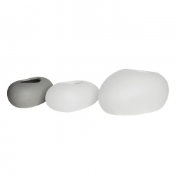 FLOWER POT-ROCK 40x30x19cm, Cement Απόχρωση White  40x30x19cm
