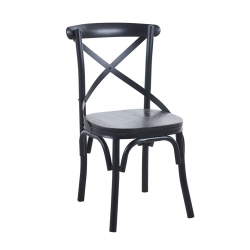 MARLIN Wood Καρέκλα Dark Oak, Μέταλλο Βαφή Μαύρο  52x51x86cm