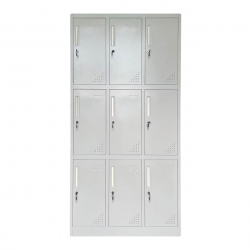 LOCKER 9 Θέσεων Φοριαμός - Ερμάριο με εσωτερικά ράφια, Μέταλλο Βαφή Γκρι  90x40x185cm