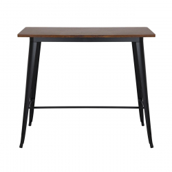 RELIX Wood Dark Oak Τραπέζι Bar-Pro, Μέταλλο Βαφή Μαύρο  120x60x102cm