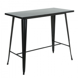RELIX Τραπέζι Bar Μέταλλο Βαφή Μαύρο  120x60x103cm