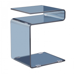 GLASSER Smoke Τραπεζάκι Βοηθητικό Γυαλί 12mm  42x38x48cm
