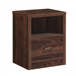 CALIBER Κομοδίνο με 1 Συρτάρι + 1 Ράφι, Απόχρωση Καρυδί  47x39x60cm