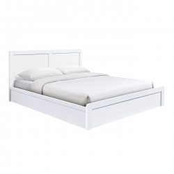 CALIBER Κρεβάτι Διπλό για Στρώμα 160x200cm, Απόχρωση Άσπρο  168x210x100cm