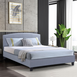 ODEON Κρεβάτι Διπλό για Στρώμα 150x200cm, Ύφασμα Γκρι  158x215x94cm