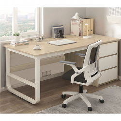 ΓΡΑΦΕΙΟ με 3 Συρτάρια Μέταλλο Βαφή Άσπρο - Φυσικό  120x48x74cm