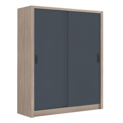 VANITY Ντουλάπα Δίφυλλη - Συρόμενη, Αποχρώσεων Sonoma Oak & Grey  160x60x200cm