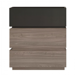 VANITY Συρταριέρα 3 Συρτάρια Αποχρώσεων Sonoma Oak & Grey, με Αποσπώμενα χρωματικά Μέρη  60x40x66cm