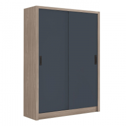 VANITY Ντουλάπα Δίφυλλη - Συρόμενη, Αποχρώσεων Sonoma Oak & Grey  120x60x200cm