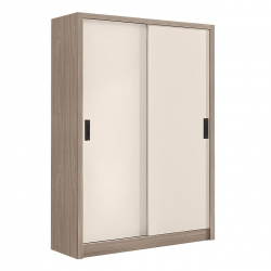 VANITY Ντουλάπα Δίφυλλη - Συρόμενη, Αποχρώσεων Sonoma Oak & Cream  120x60x200cm