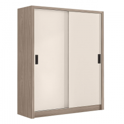 VANITY Ντουλάπα Δίφυλλη - Συρόμενη, Αποχρώσεων Sonoma Oak & Cream  160x60x200cm