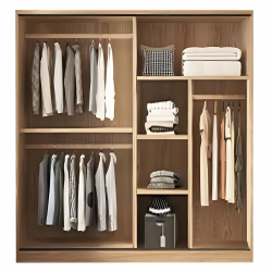 VANITY Ντουλάπα Δίφυλλη - Συρόμενη, Αποχρώσεων Sonoma Oak & Cream  160x60x200cm