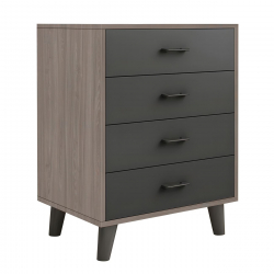 ELIOT Συρταριέρα, με 4 Συρτάρια, Απόχρωση Sonoma Oak-Grey  60x40x80cm