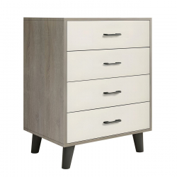 ELIOT Συρταριέρα, με 4 Συρτάρια, Απόχρωση Sonoma-Άσπρο  60x40x80cm