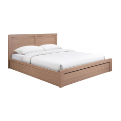 CALIBER Κρεβάτι Διπλό για Στρώμα 160x200cm, Απόχρωση Sonoma Oak  168x210x100cm