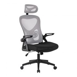 BF3050 Πολυθρόνα Γραφείου- Διευθυντή, Mesh Μαύρο-Γκρι, Μπράτσα up-down  63x63x118/128cm