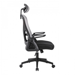 BF3050 Πολυθρόνα Γραφείου- Διευθυντή, Mesh Μαύρο-Γκρι, Μπράτσα up-down  63x63x118/128cm