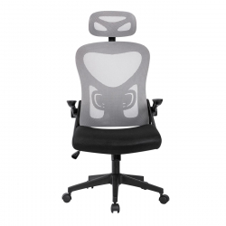 BF3050 Πολυθρόνα Γραφείου- Διευθυντή, Mesh Μαύρο-Γκρι, Μπράτσα up-down  63x63x118/128cm