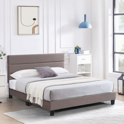 PRIMO Κρεβάτι Διπλό για Στρώμα 160x200cm, Ύφασμα Cappuccino, με Κεφαλάρι πολλαπλών θέσεων  169x215x117/127cm