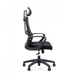 BF8600 Πολυθρόνα Γραφείου Διευθυντή, Mesh Μαύρο, Ύφασμα Μαύρο  62x68x114/124cm