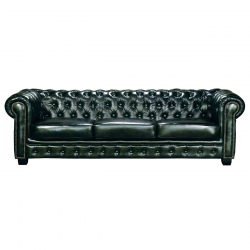 CHESTERFIELD Birmingham Καναπές 4Θέσιος Σαλονιού Καθιστικού, Δέρμα AntiqueGreen  241x92x74cm