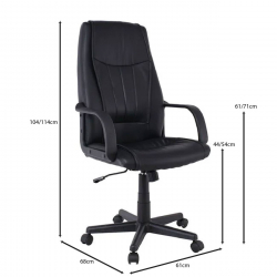 BF1410 Πολυθρόνα Γραφείου Διευθυντή Pu Μαύρο  61x68x106/116cm