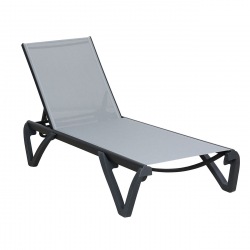 CAPRI K/D Ξαπλώστρα Αλουμίνιο Μαύρο, PP-UV Μαύρο - Textilene Γκρι  68/58x190x30cm