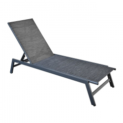 CORTE Ξαπλώστρα K/D, Μέταλλο Βαφή Μαύρο, Textilene Ανθρακί  60x191x31cm