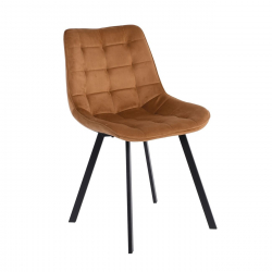 MYRIAM K/D Καρέκλα Τραπεζαρίας Μέταλλο Βαφή Μαύρο, Ύφασμα Velure Απόχρωση Μπεζ  50x56x83cm