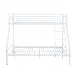 DOUBLE Κρεβάτι Κουκέτα Μέταλλο Βαφή Άσπρο ( για Στρώματα 140x190cm & 90x190cm)  145x200x160cm