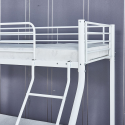 DOUBLE Κρεβάτι Κουκέτα Μέταλλο Βαφή Άσπρο ( για Στρώματα 140x190cm & 90x190cm)  145x200x160cm