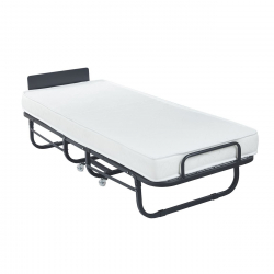 COLMAN Κρεβάτι Πτυσσόμενο Βοηθητικό Μέταλλο Βαφή Μαύρο, Στρώμα 12cm  76x195x43cm - Mattress 12cm
