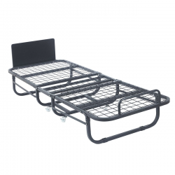 COLMAN Κρεβάτι Πτυσσόμενο Βοηθητικό Μέταλλο Βαφή Μαύρο, Στρώμα 12cm  76x195x43cm - Mattress 12cm