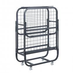 COLMAN Κρεβάτι Πτυσσόμενο Βοηθητικό Μέταλλο Βαφή Μαύρο, Στρώμα 12cm  76x195x43cm - Mattress 12cm