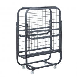 COLMAN Κρεβάτι Πτυσσόμενο Βοηθητικό Μέταλλο Βαφή Μαύρο, Στρώμα 12cm  76x195x43cm - Mattress 12cm