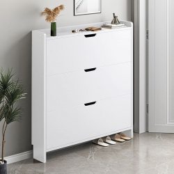 Παπουτσοθήκη MDF - Melamine Απόχρωση Άσπρο  80x17x115cm