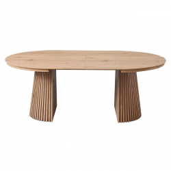 RIM-II Τραπέζι Τραπεζαρίας - Επεκτεινόμενη Ροτόντα, ΜDF Απόχρωση Καρυδί  Φ120+80cm H.75cm