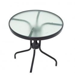 Τραπεζαρία Calan-Watson σετ 3τεμ pakoworld μέταλλο μαύρο-textilene μαύρο Φ60x70εκ