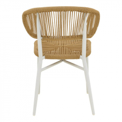 Καρέκλα αλουμινίου-pe rattan Agus pakoworld στοιβαζόμενη σε λευκή απόχρωση 55x63x77εκ