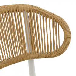 Καρέκλα αλουμινίου-pe rattan Agus pakoworld στοιβαζόμενη σε λευκή απόχρωση 55x63x77εκ