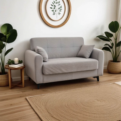 Καναπές-κρεβάτι με αποθηκευτικό χώρο διθέσιος Lincoln pakoworld ανοιχτό γκρι ύφασμα 165x85x90εκ