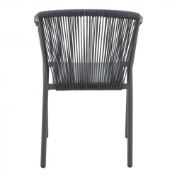 Πολυθρόνα αλουμινίου Convince pakoworld στοιβαζόμενη με γκρι σκελετό-textilene-pe rattan 56x63x82εκ